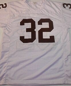 Alternative view of UNSIGNED CUSTOM Sewn Stitched Jim Brown White Jersey