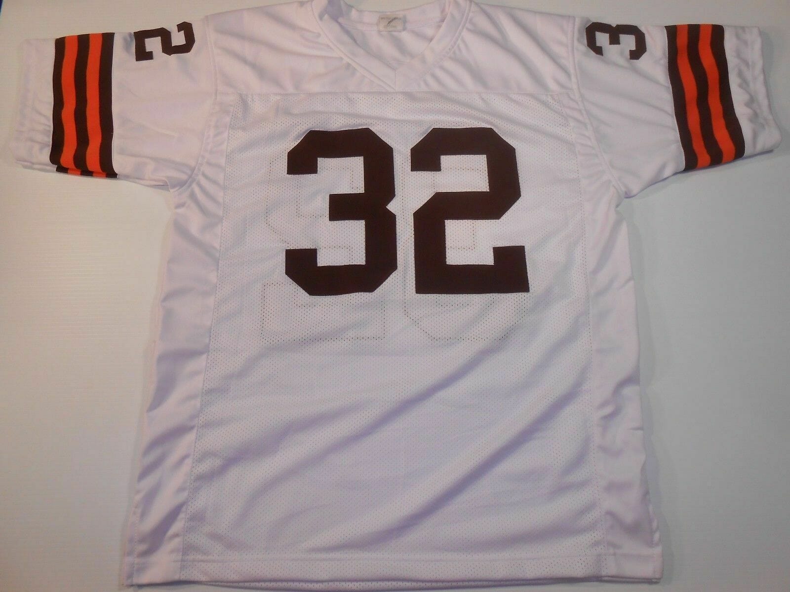 UNSIGNED CUSTOM Sewn Stitched Jim Brown White Jersey 2 UNSIGNED CUSTOM Sewn Stitched Jim Brown White Jersey - Image 2