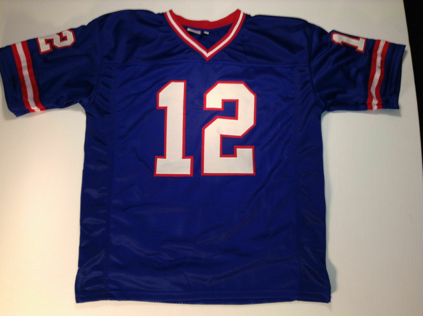 UNSIGNED CUSTOM Sewn Stitched Jim Kelly Blue Jersey 2 UNSIGNED CUSTOM Sewn Stitched Jim Kelly Blue Jersey - Image 2