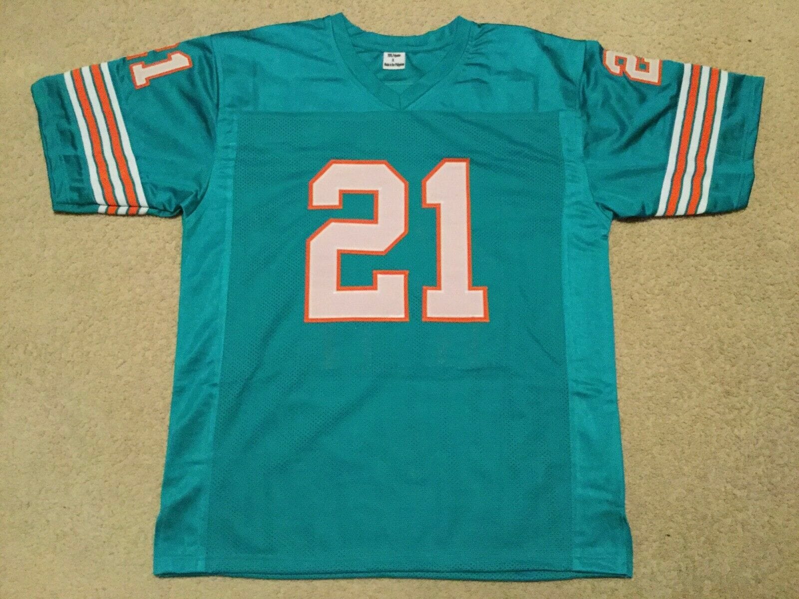 UNSIGNED CUSTOM Sewn Stitched Jim Kiick Teal Jersey 2 UNSIGNED CUSTOM Sewn Stitched Jim Kiick Teal Jersey - Image 2