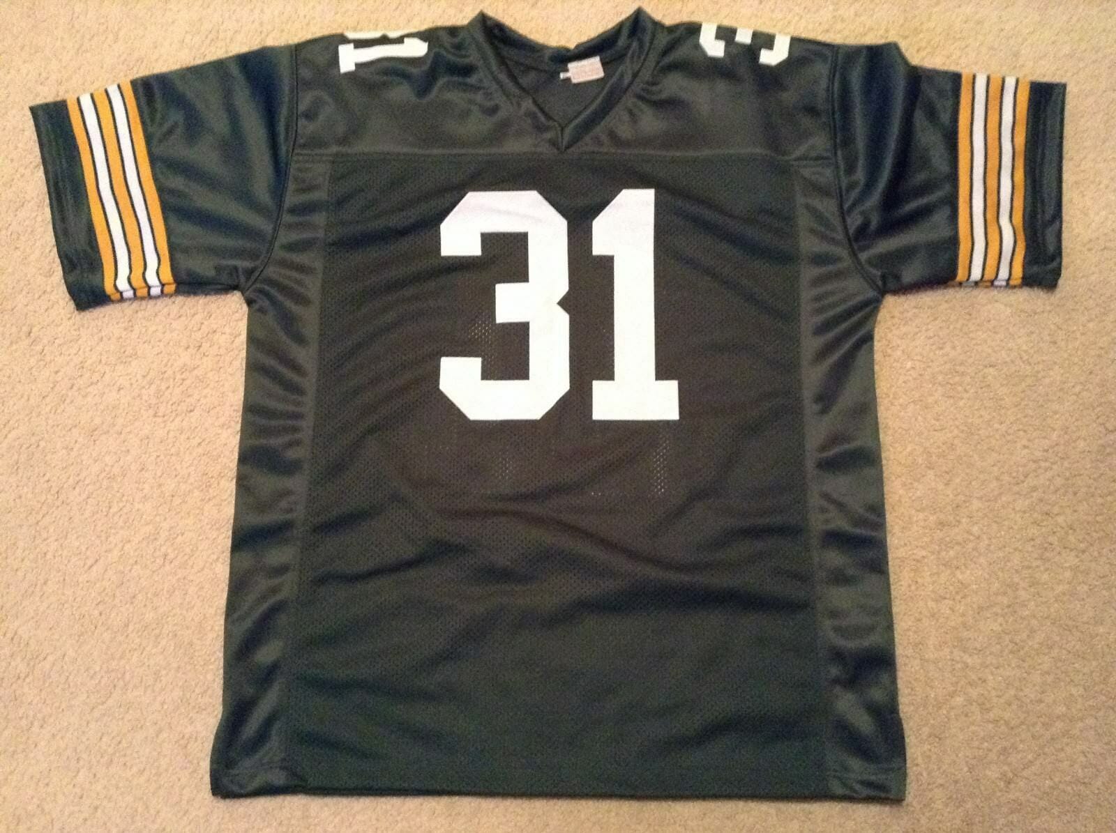 UNSIGNED CUSTOM Sewn Stitched Jim Taylor Green Jersey 2 UNSIGNED CUSTOM Sewn Stitched Jim Taylor Green Jersey - Image 2