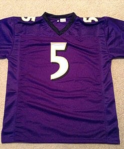 Alternative view of UNSIGNED CUSTOM Sewn Stitched Joe Flacco Purple Jersey