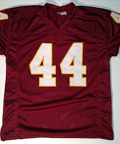 Alternative view of UNSIGNED CUSTOM Sewn Stitched John Riggins Burgundy Jersey