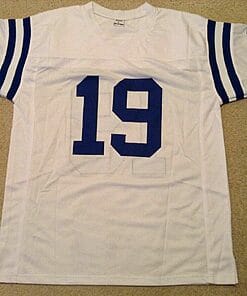 Alternative view of UNSIGNED CUSTOM Sewn Stitched Johnny Unitas White Jersey