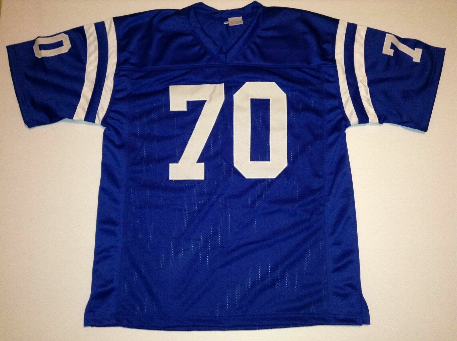 UNSIGNED CUSTOM Sewn Stitched Art Donovan Blue Jersey 2 UNSIGNED CUSTOM Sewn Stitched Art Donovan Blue Jersey - Image 2