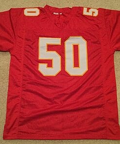 Alternative view of UNSIGNED CUSTOM Sewn Stitched Justin Houston Red Jersey