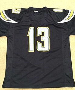 Alternative view of UNSIGNED CUSTOM Sewn Stitched Keenan Allen Blue Jersey