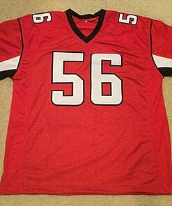 Alternative view of UNSIGNED CUSTOM Sewn Stitched Keith Brooking Red Jersey