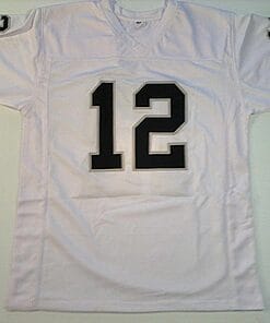 Alternative view of UNSIGNED CUSTOM Sewn Stitched Ken Stabler White Jersey