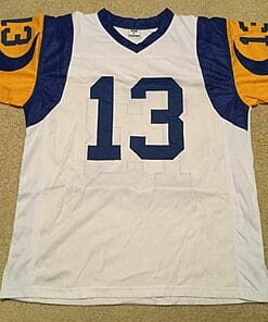 Alternative view of UNSIGNED CUSTOM Sewn Stitched Kurt Warner White Jersey