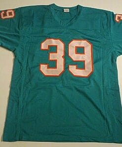 Alternative view of UNSIGNED CUSTOM Sewn Stitched Larry Csonka Teal Jersey