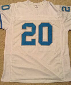 Alternative view of UNSIGNED CUSTOM Sewn Stitched Barry Sanders White Jersey
