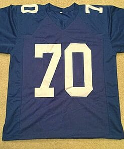Alternative view of UNSIGNED CUSTOM Sewn Stitched Leonard Marshall Old Style Blue Jersey