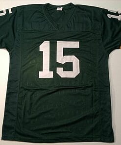 Alternative view of UNSIGNED CUSTOM Sewn Stitched Bart Starr Green Jersey