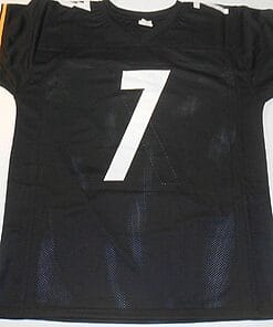 Alternative view of UNSIGNED CUSTOM Sewn Stitched Ben Roethlisberger Black Jersey