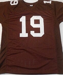Alternative view of UNSIGNED CUSTOM Sewn Stitched Bernie Kosar Brown Jersey