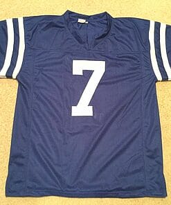 Alternative view of UNSIGNED CUSTOM Sewn Stitched Bert Jones Blue Jersey