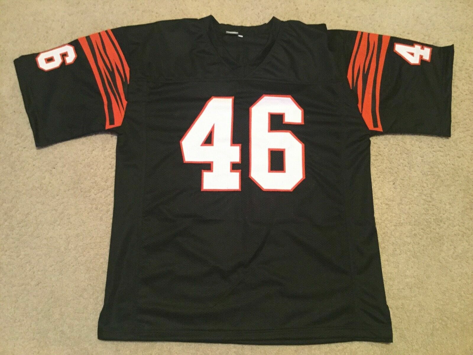 UNSIGNED CUSTOM Sewn Stitched Pete Johnson Black Jersey 2 UNSIGNED CUSTOM Sewn Stitched Pete Johnson Black Jersey - Image 2