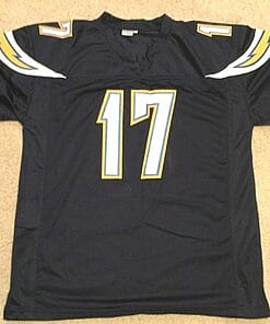 Alternative view of UNSIGNED CUSTOM Sewn Stitched Philip Rivers Blue Jersey