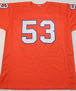 Alternative view of UNSIGNED CUSTOM Sewn Stitched Randy Gradishar Orange Jersey