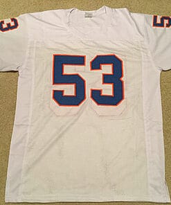 Alternative view of UNSIGNED CUSTOM Sewn Stitched Randy Gradishar White Jersey
