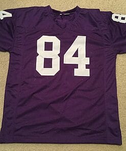 Alternative view of UNSIGNED CUSTOM Sewn Stitched Randy Moss Purple Jersey
