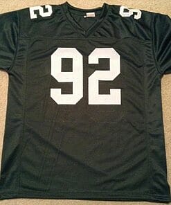 Alternative view of UNSIGNED CUSTOM Sewn Stitched Reggie White Green Jersey