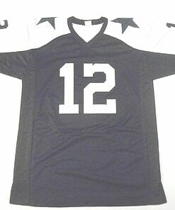 Alternative view of UNSIGNED CUSTOM Sewn Stitched Roger Staubach Blue Jersey