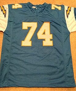 Alternative view of UNSIGNED CUSTOM Sewn Stitched Ron Jaworski Green Jersey
