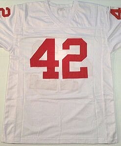 Alternative view of UNSIGNED CUSTOM Sewn Stitched Ronald Jones ERROR Red Jersey