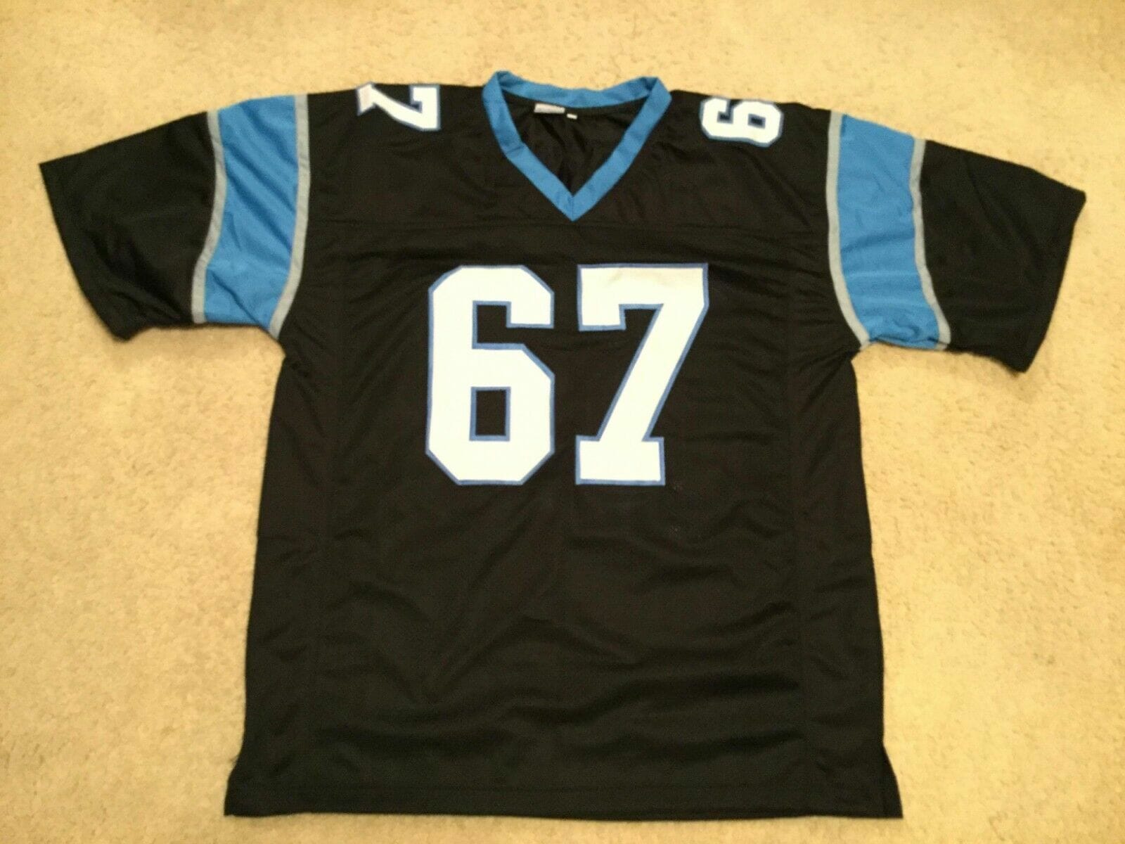 UNSIGNED CUSTOM Sewn Stitched Ryan Kalil Black Jersey 2 UNSIGNED CUSTOM Sewn Stitched Ryan Kalil Black Jersey - Image 2