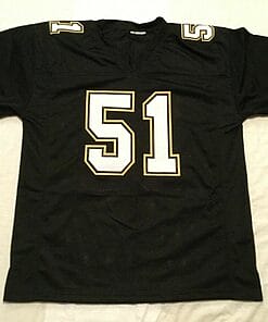 Alternative view of UNSIGNED CUSTOM Sewn Stitched Sam Mills Black Jersey