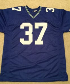 Alternative view of UNSIGNED CUSTOM Sewn Stitched Shaun Alexander Blue Jersey