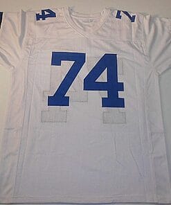Alternative view of UNSIGNED CUSTOM Sewn Stitched Bob Lilly White Jersey