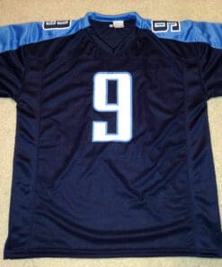 Alternative view of UNSIGNED CUSTOM Sewn Stitched Steve McNair Blue Jersey