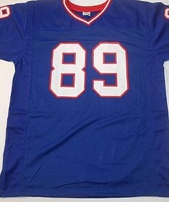 Alternative view of UNSIGNED CUSTOM Sewn Stitched Steve Tasker Blue Jersey