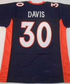 UNSIGNED CUSTOM Sewn Stitched Terrell Davis Blue Jersey