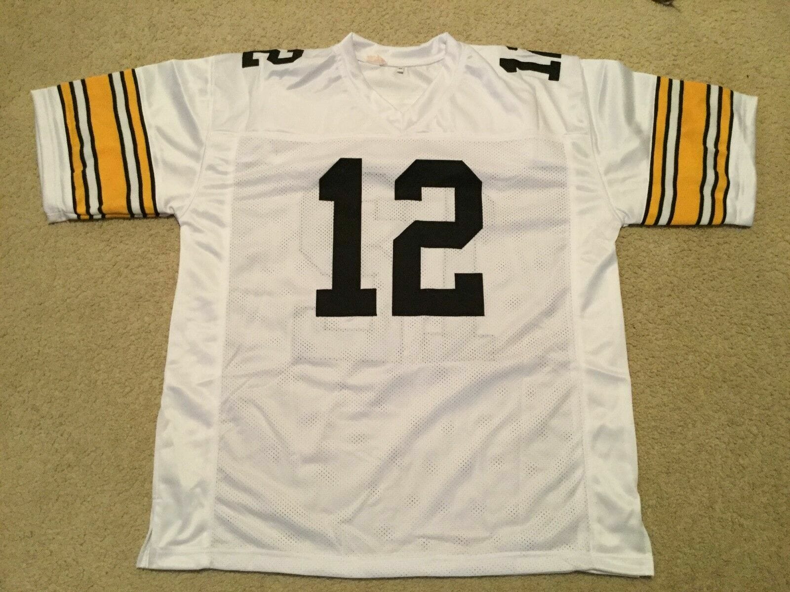 UNSIGNED CUSTOM Sewn Stitched Terry Bradshaw White Jersey 2 UNSIGNED CUSTOM Sewn Stitched Terry Bradshaw White Jersey - Image 2