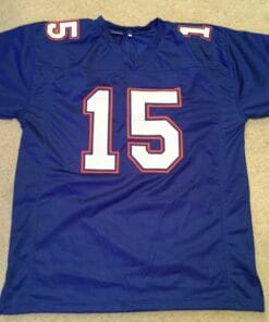 Alternative view of UNSIGNED CUSTOM Sewn Stitched Tim Tebow blue Jersey