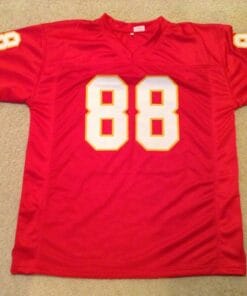 Alternative view of UNSIGNED CUSTOM Sewn Stitched Tony Gonzalez Red Jersey