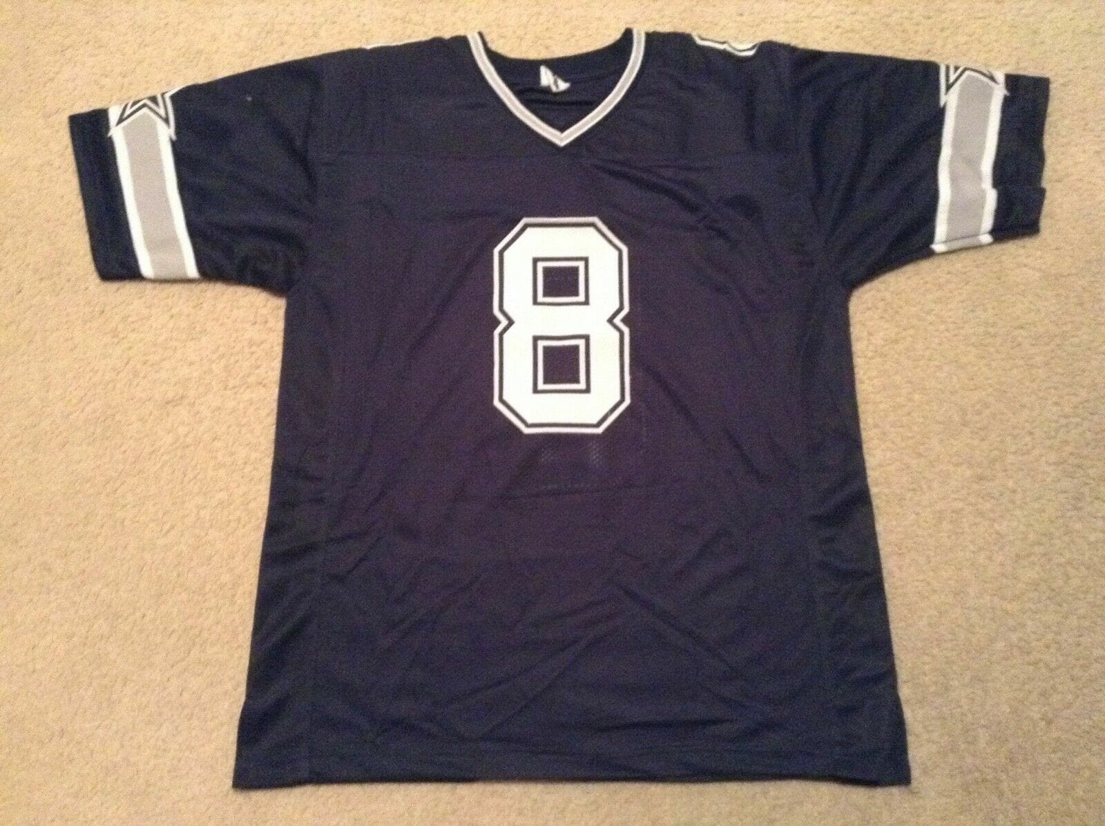 UNSIGNED CUSTOM Sewn Stitched Troy Aikman Blue Jersey 2 UNSIGNED CUSTOM Sewn Stitched Troy Aikman Blue Jersey - Image 2