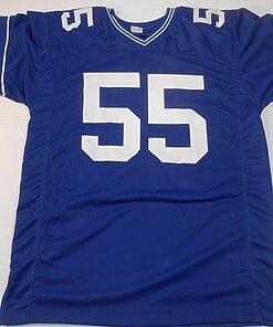 Alternative view of UNSIGNED CUSTOM Sewn Stitched Brian Bosworth Blue Jersey