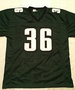 Alternative view of UNSIGNED CUSTOM Sewn Stitched Brian Westbrook Green Jersey