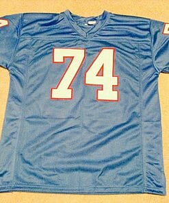 Alternative view of UNSIGNED CUSTOM Sewn Stitched Bruce Matthews Blue Jersey