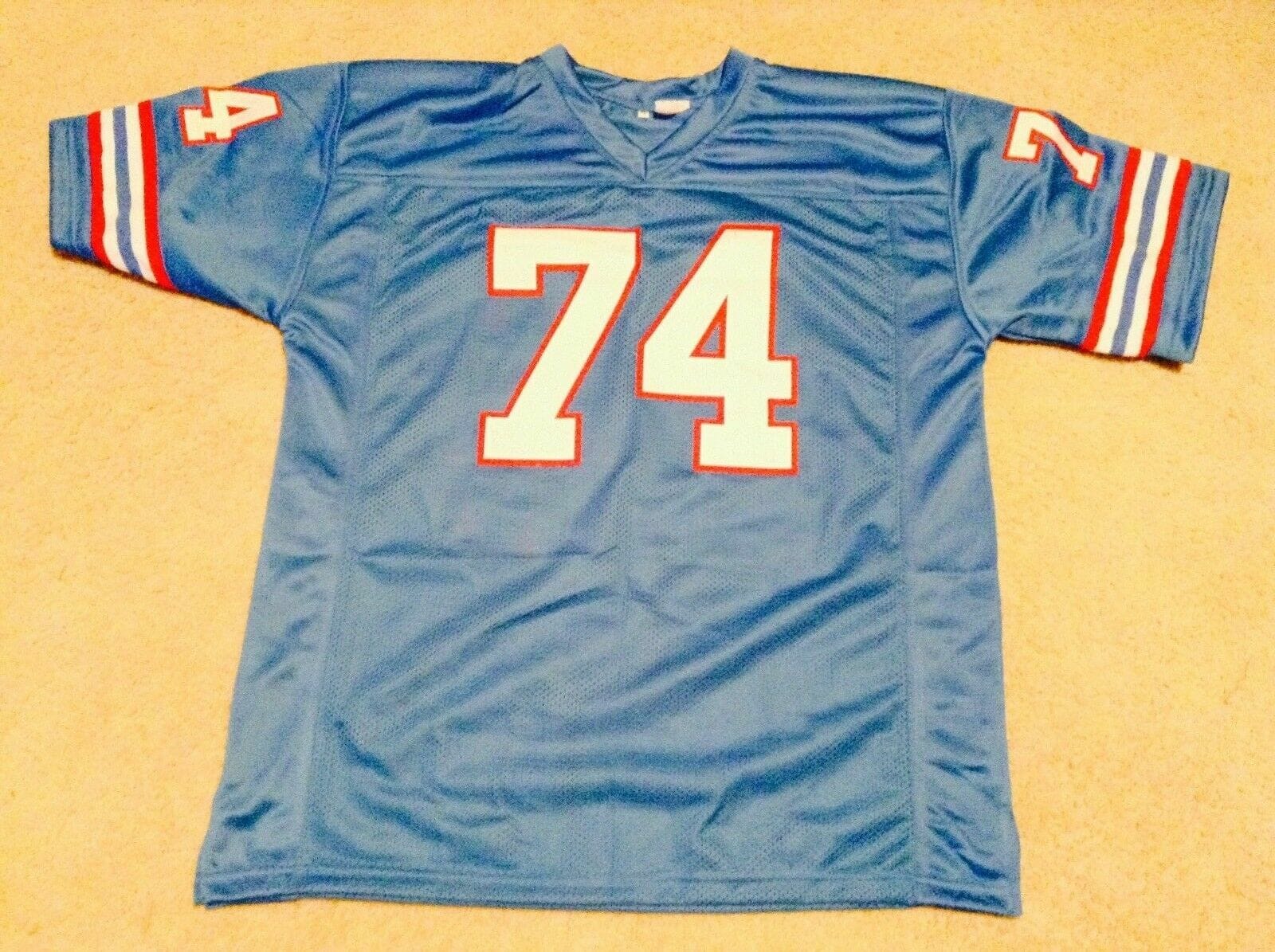 UNSIGNED CUSTOM Sewn Stitched Bruce Matthews Blue Jersey 2 UNSIGNED CUSTOM Sewn Stitched Bruce Matthews Blue Jersey - Image 2