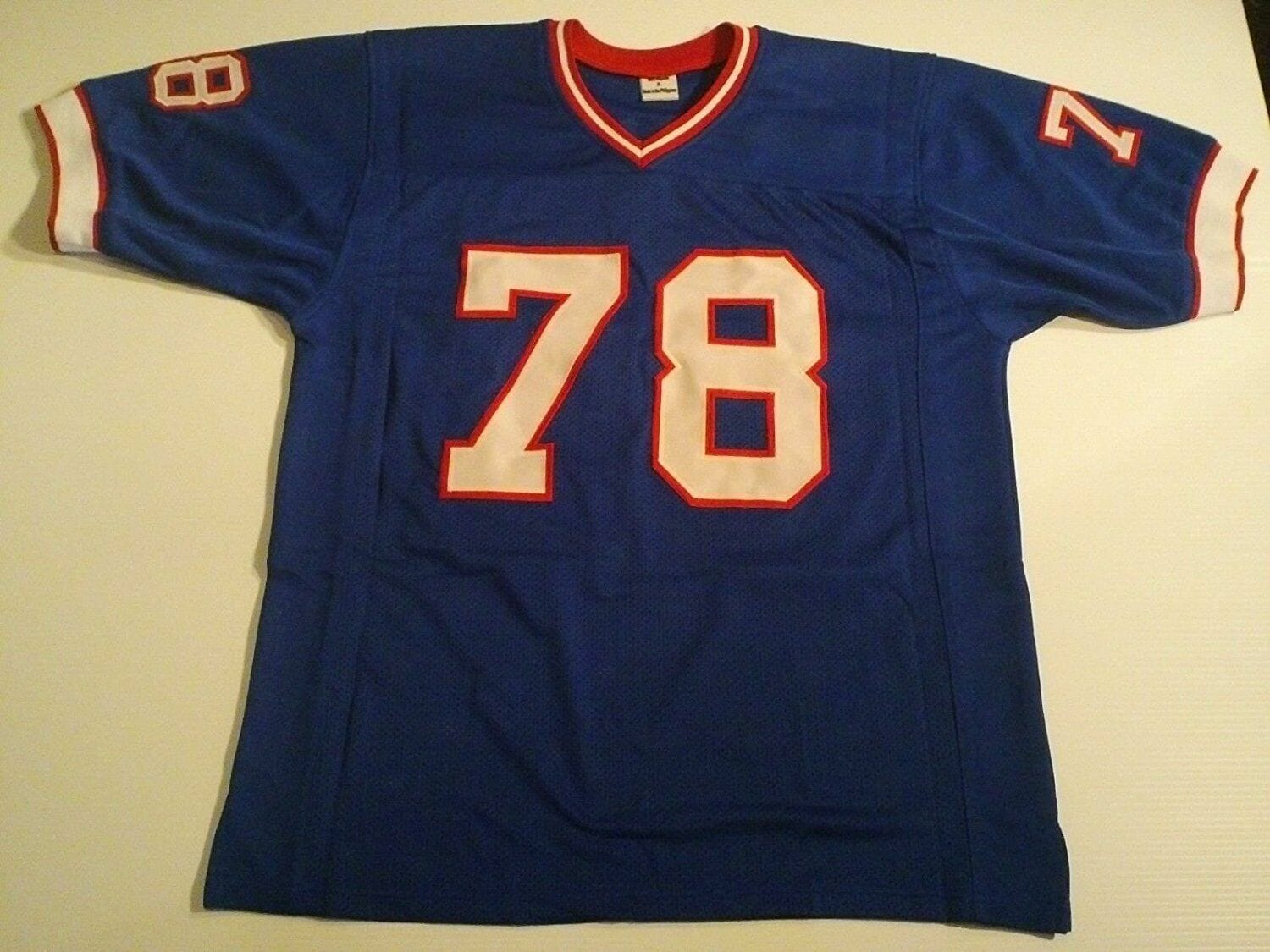 UNSIGNED CUSTOM Sewn Stitched Bruce Smith Blue Jersey 2 UNSIGNED CUSTOM Sewn Stitched Bruce Smith Blue Jersey - Image 2