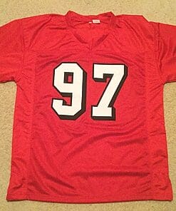 Alternative view of UNSIGNED CUSTOM Sewn Stitched Bryant Young Red Jersey