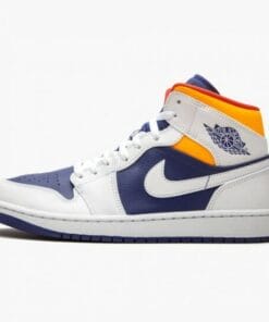 Air Jordan 1 Mid Royal Blue Laser Orange