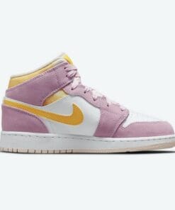 Alternative view of Air Jordan 1 Mid SE GS Arctic Pink