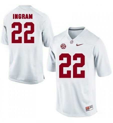 Alabama Crimson Tide #22 Mark Ingram NCAA Football Jersey White 1 Alabama Crimson Tide #22 Mark Ingram NCAA Football Jersey White